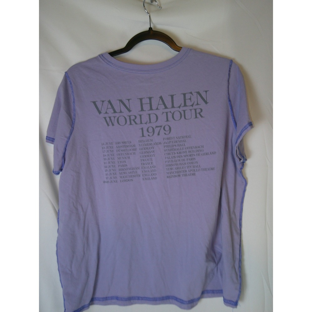 Van Halen World Tour 1979 Graphic T‎ Shirt Women's Purple Short Sleeve Crew Neck - Picture 2 of 3